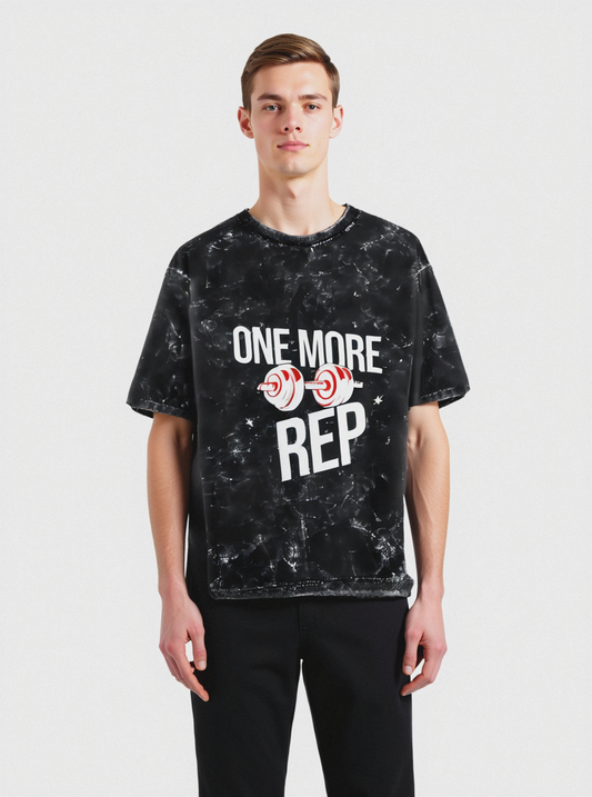 One More Rep Unisex Acid Washed Oversized Tee