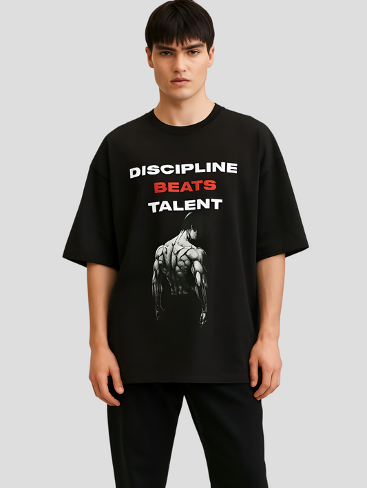 Discipline Beats Talent Unisex Terry Oversized Tee